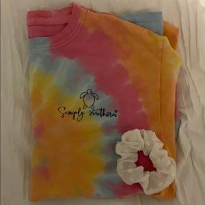 simply southern turtle tie dye short sleeve shirt